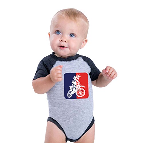 Motocross Motorcycle Baby Baseball Raglan Bodysuit